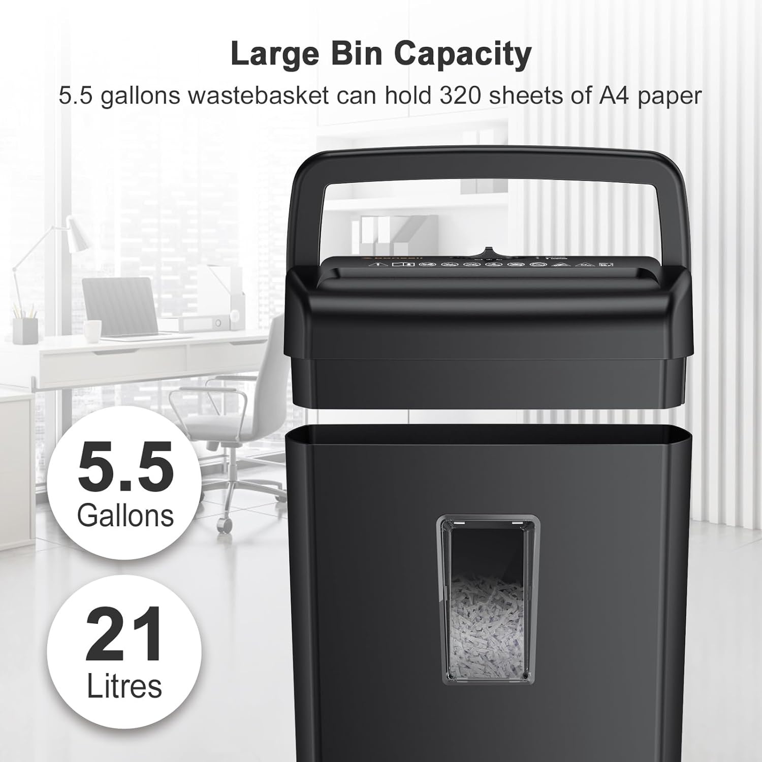 image:imageBonsaii 10Sheet Cross Cut Paper Shredder amp 24 Pack Lubricant Sheets