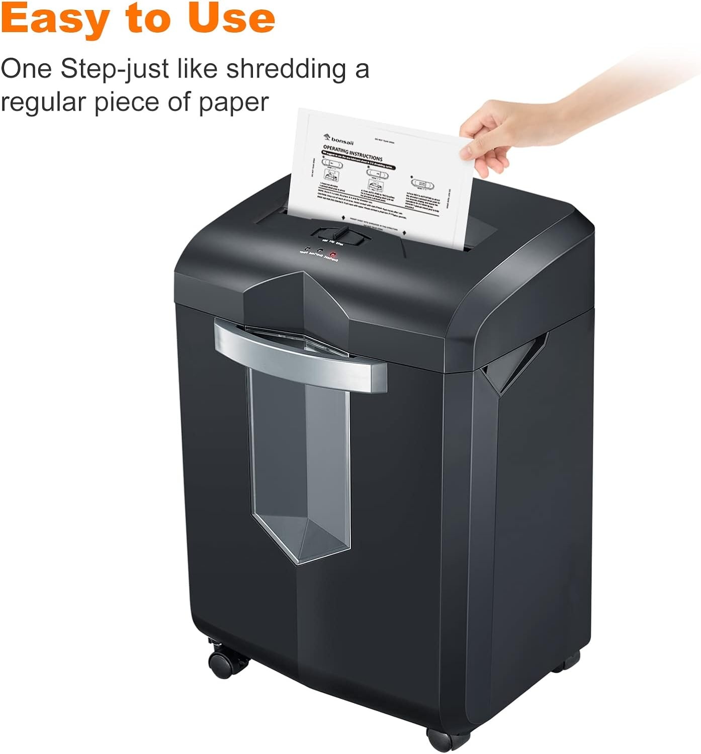 image:imageBonsaii 10Sheet Cross Cut Paper Shredder amp 24 Pack Lubricant Sheets