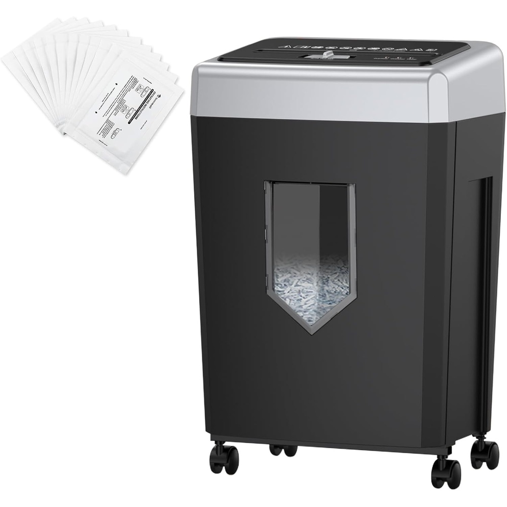 image:imageBonsaii 15 Sheet Cross Cut Paper Shredder and 12Pack Lubricant Sheets