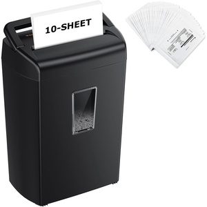 Bonsaii 10-Sheet Cross Cut Paper Shredder & 24 Pack Lubricant Sheets