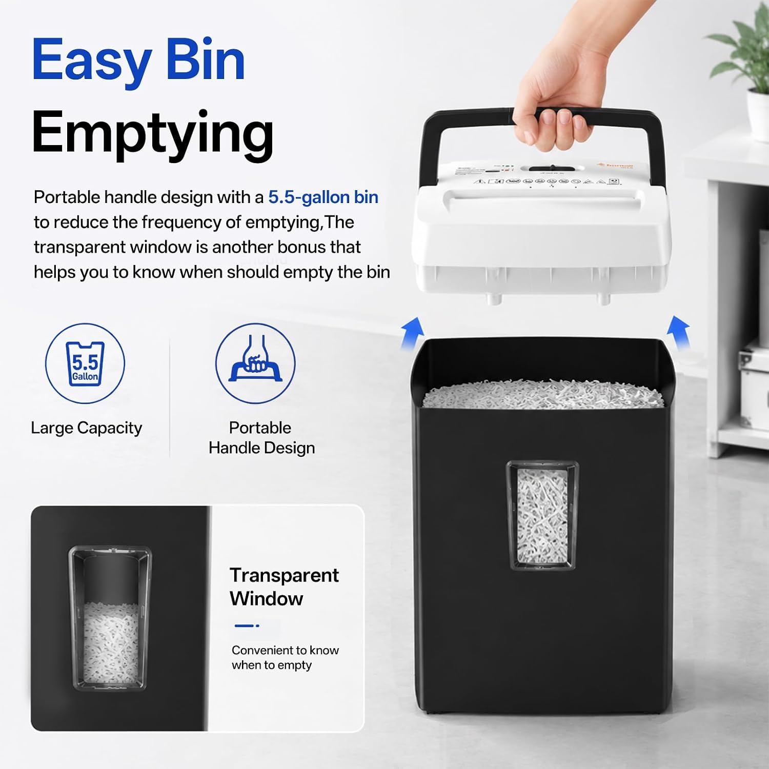image:imageBonsaii 12Sheet CrossCut Paper Shredder for Home OfficeP4 High Security