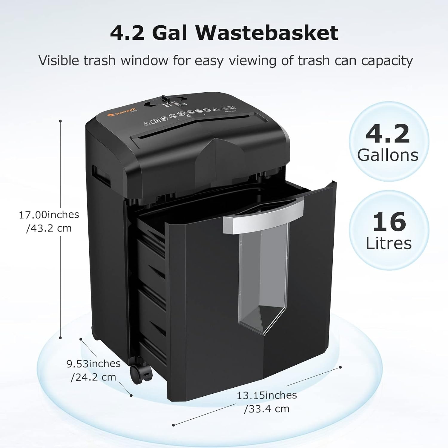image:imageBonsaii 12Sheet Micro Cut Paper Shredder and 24Pack Lubricant Sheets