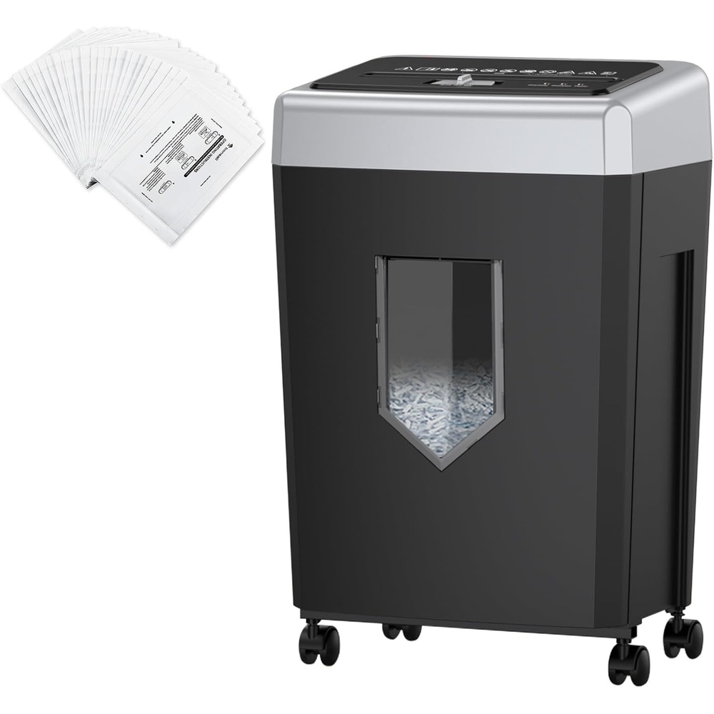 image:imageBonsaii 15 Sheet Cross Cut Paper Shredder and 24Pack Lubricant Sheets