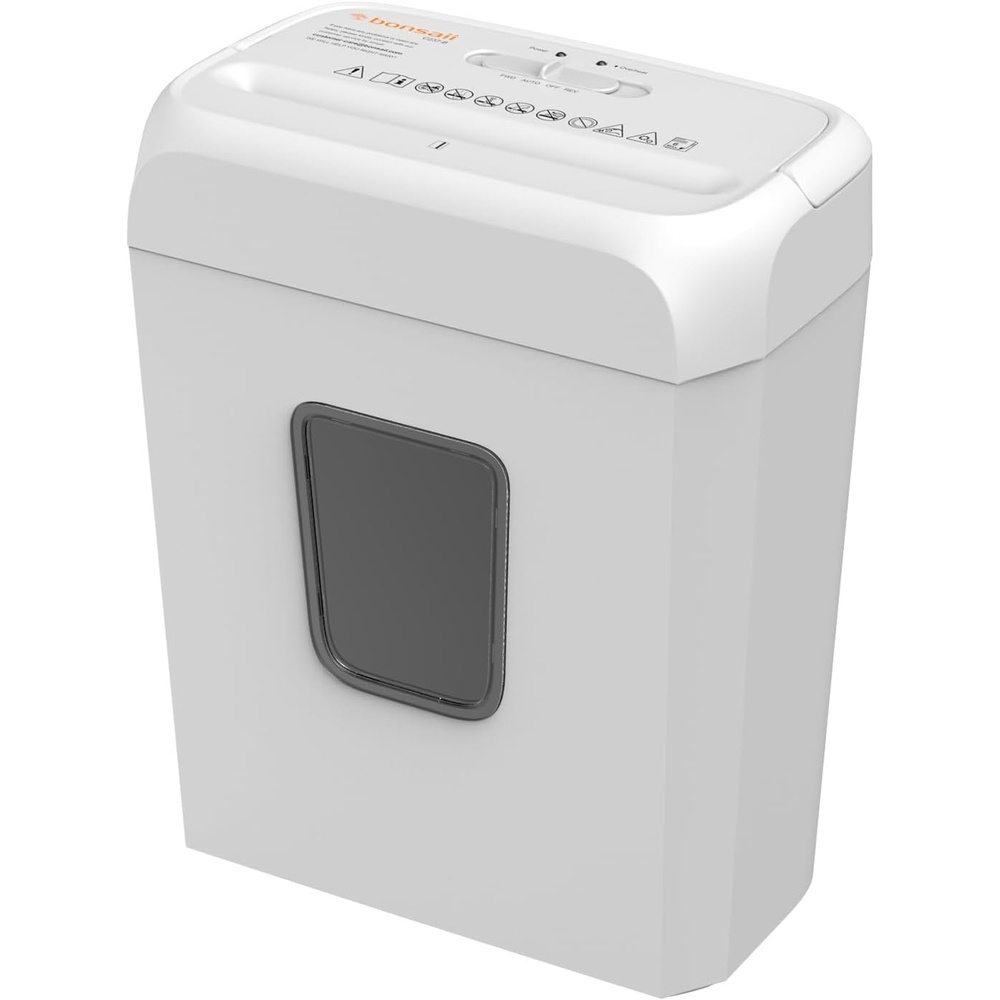 image:imageBonsaii Low Noise Operation Paper Shredder 6Sheet CrossCut Credit Card Shredder Home Office Handle for Document Mail Staple 34 Gal Wastebasket EasyCarry Handle WhiteWhite
